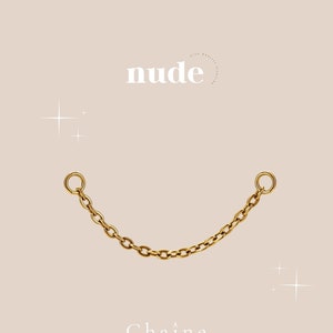 Cha - Chaîne en Titane ASTM F136 - longueur 3,5cm / S'adapte à tout piercings et Studs