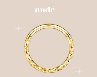 Heka - Piercing 8mm 10mm gold titanium ring hypoallergenic water resistant Tragus Conch Daith helix