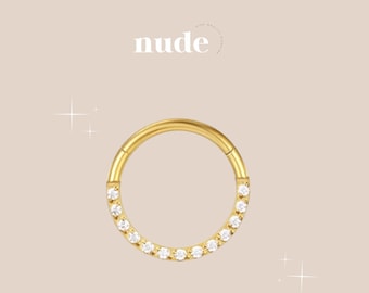 Astarte - Titanium ASTM-F136 Gold Plated Piercing 6,8,10,12mm - Helix Cartilage Zircon Lobe Ear Piercing