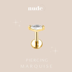 Miysis - Titanium Marquise Piercing ASTM F136 - 6mm, 8mm Hypoallergenic Stud Gauge 16G 1.2mm Stem Thickness