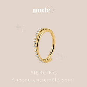 Amemet - Set piercing intrecciati 6, 8, 10 e 12 mm in oro titanio ASTM-F136 oro - Piercing al lobo dell'orecchio in oro e cartilagine elicoidale