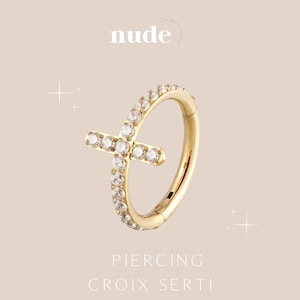 Babi - Piercing en titane G23 doré - Hélix cartilage doré zircon lobe piercing oreille