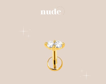 Nehebkaou - Double Titanium ASTM F136 Stud Piercing - 6mm, 8mm Hypoallergenic Stud Gauge 16G 1.2mm Stem Thickness