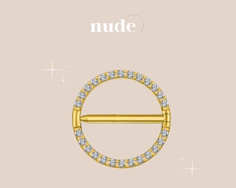 Mafdet - ASTM-F136 Titanium Nipple Piercing - 12mm or 14mm Chest Ring. Hypoallergenic Gauge 14G 1.5mm Stem Thickness