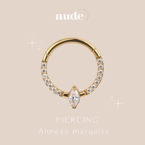 Aker - Set di piercing in titanio con goccia ASTM-F136 in oro - Orecchio per piercing al lobo in zircone dorato con cartilagine elicoidale