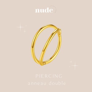 Horus - Doppio piercing 6, 8, 10 o 12mm in oro ASTM-F136 titanio - Piercing elicoidale cartilagineo in oro lobo orecchio - 6, 8, 10 e 12mm