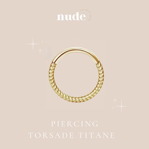 Isis - Torsade-Piercing 8 oder 10 mm Gold aus Titan ASTM-F136 Gold - Helix-Knorpel-Gold-Lobe-Piercing Ohr