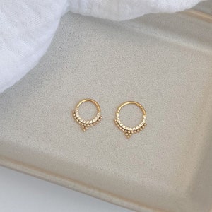 Gold G23 titanium piercing - Helix cartilage gold zircon lobe piercing ear