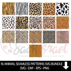 16 Animal Seamless Pattern SVG Bundle,  Animal SVG Bundle, Animal SVG, Animal Svg Files, Animal Patterns Svg Digital Download