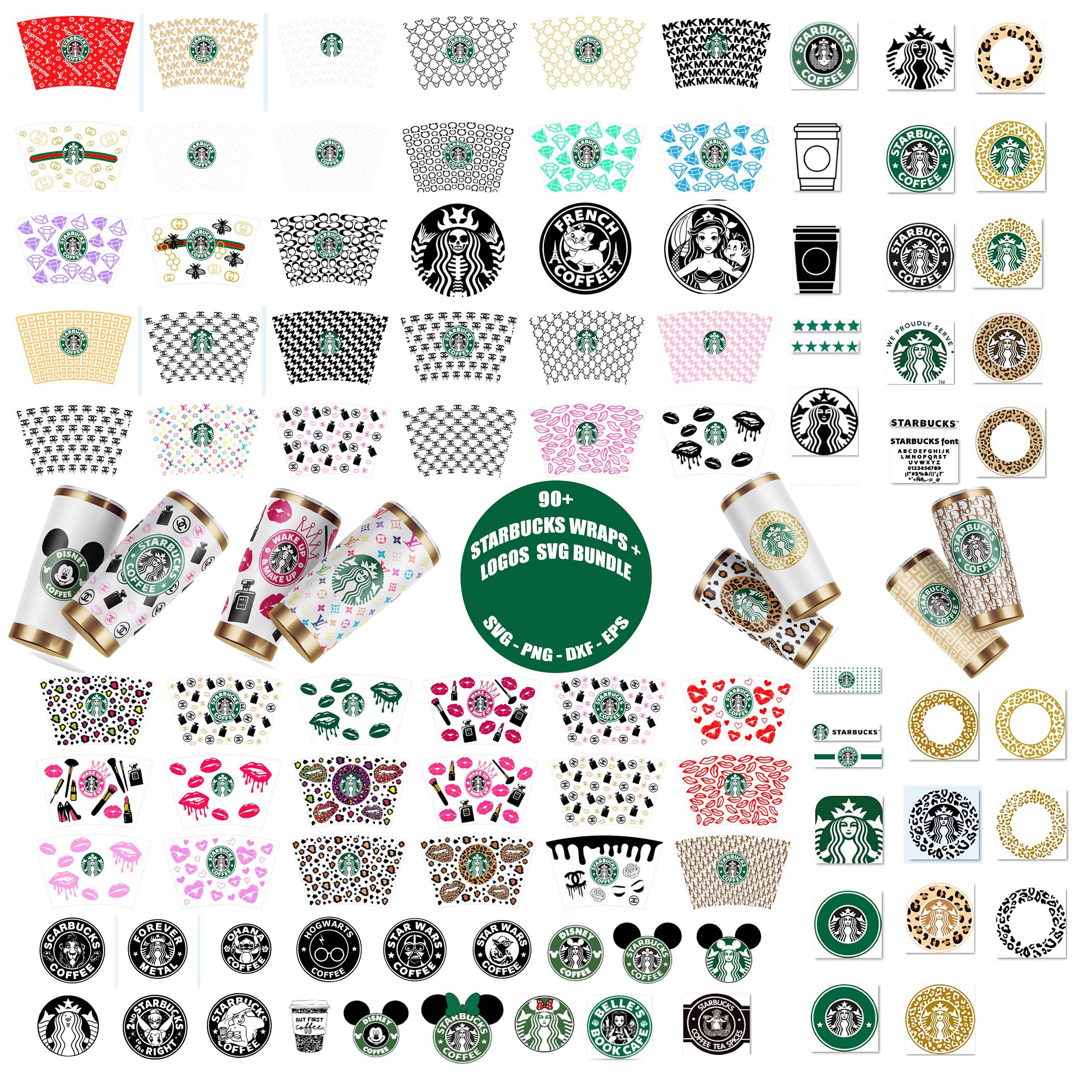 Full Color LV Wrap Svg, Louis Vuitton Svg, LV Logo Wrap Svg, Starbuck Wrap  Svg, Instant Download