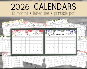 2026 Printable Calendars | Monthly Planners (PDF)