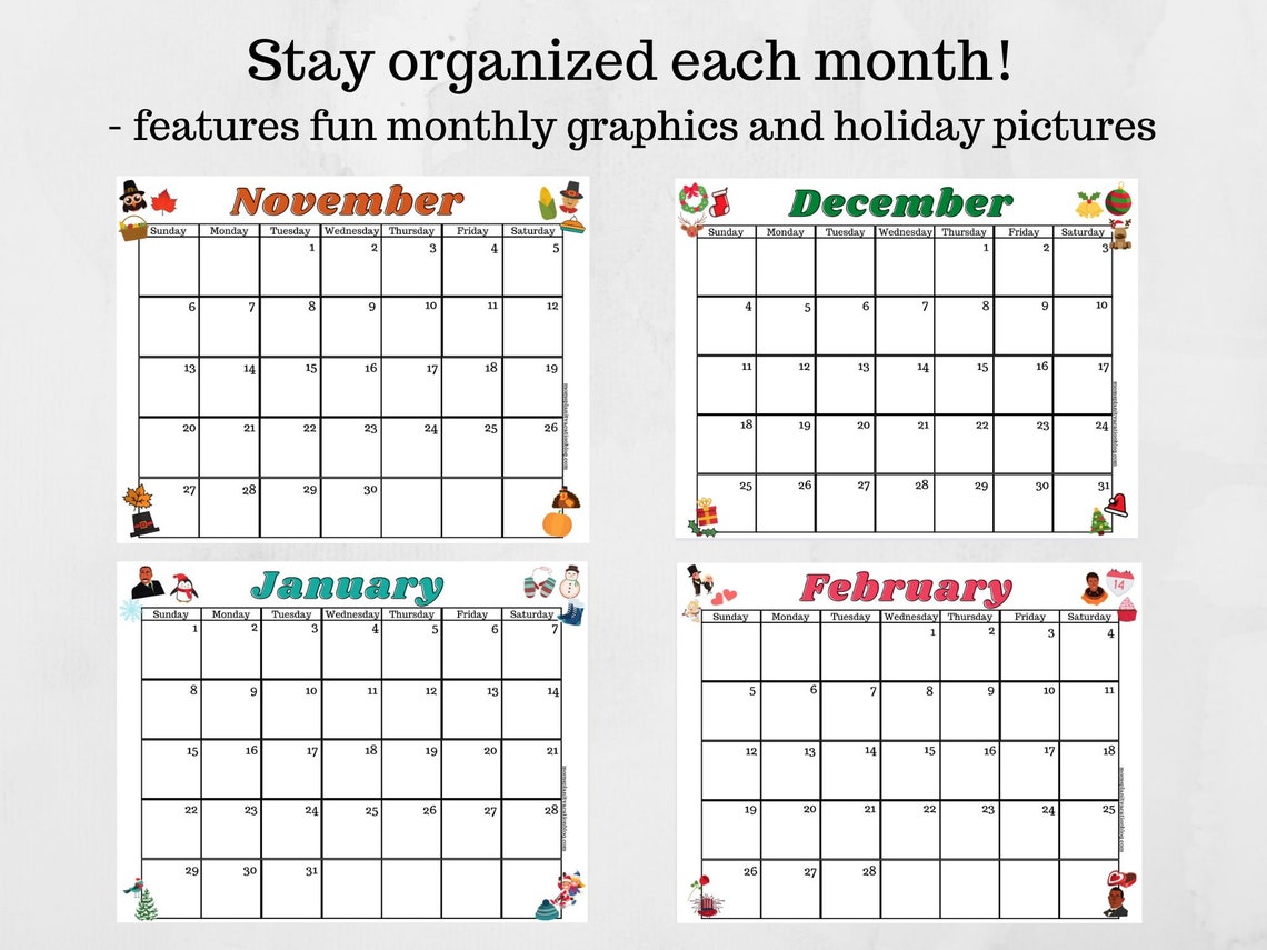 2022-2023 Printable School Calendar - Etsy Finland