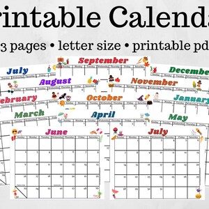 2023 2024 Monthly Calendars Printable Planner and Calendar - Etsy Finland