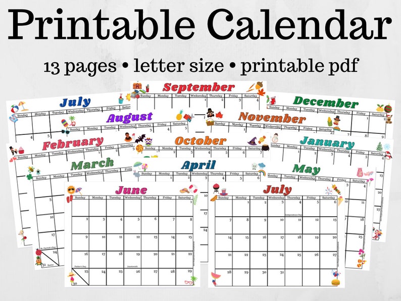 2023 2024 Monthly Calendars Printable Planner and Calendar - Etsy Finland