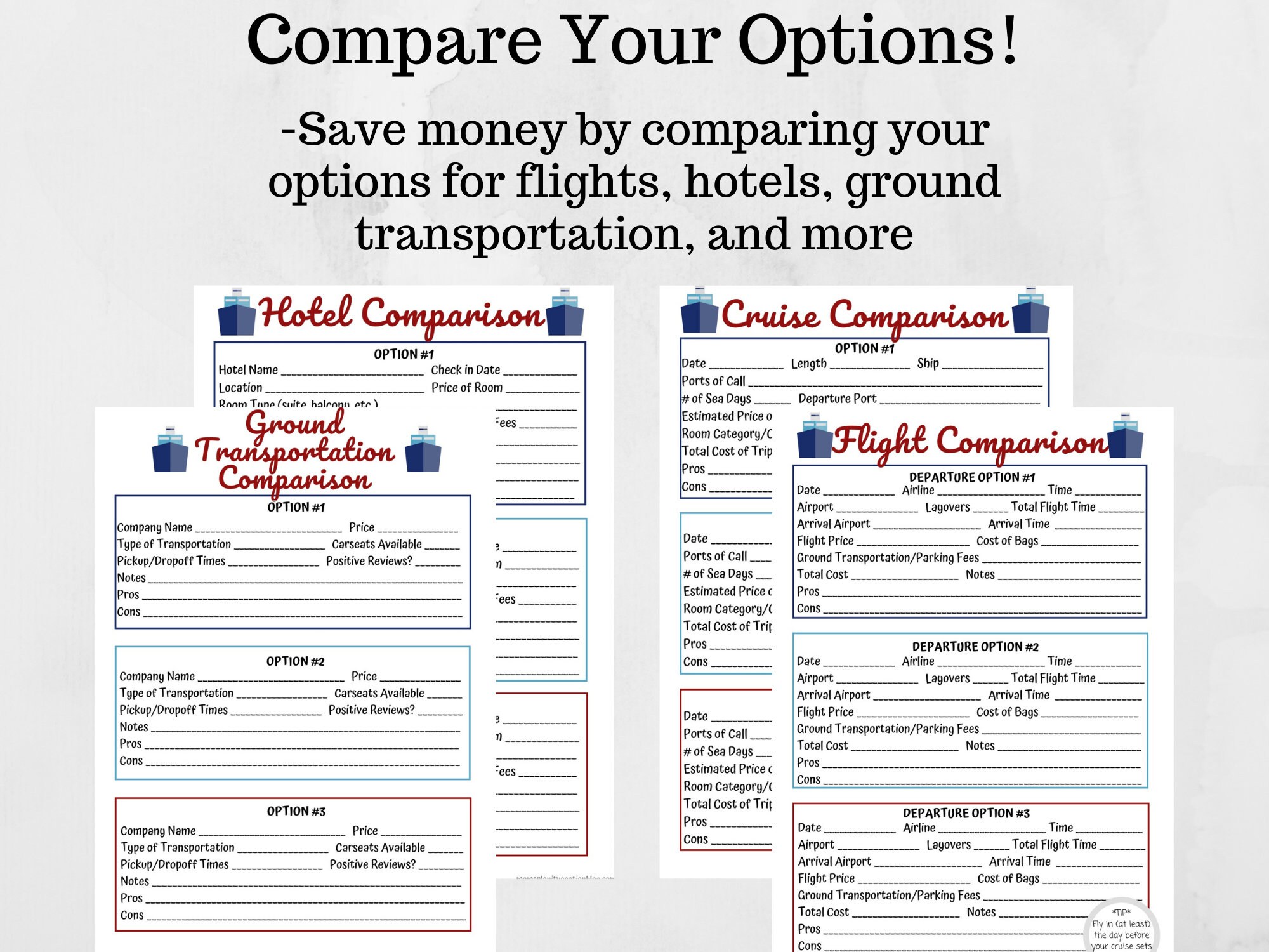 Cruise Planner Printable Cruise Planning Guide Cruise - Etsy
