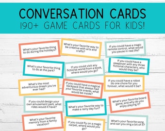 Kids Conversation Starter Cards | Family Game Night (PDF)