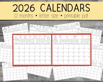 2026 Printable Calendars | Monthly Planners (PDF)