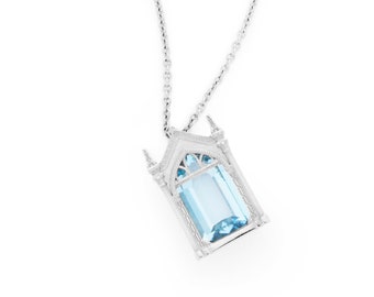 Collar de espejo de Oesed en plata de ley con licencia oficial de Harry Potter™ de Freeman Jewelry