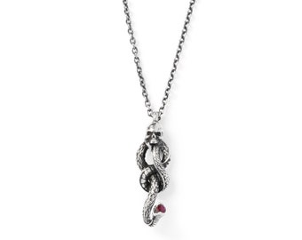 Collar de rubí con marca oscura de plata esterlina con licencia oficial de Harry Potter™ de Freeman Jewelry
