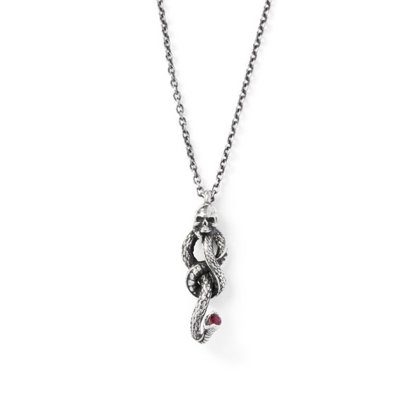 Officially Licensed Harry Potter Sterling Silver Dark Mark Ruby Necklace by Freeman Jewelry