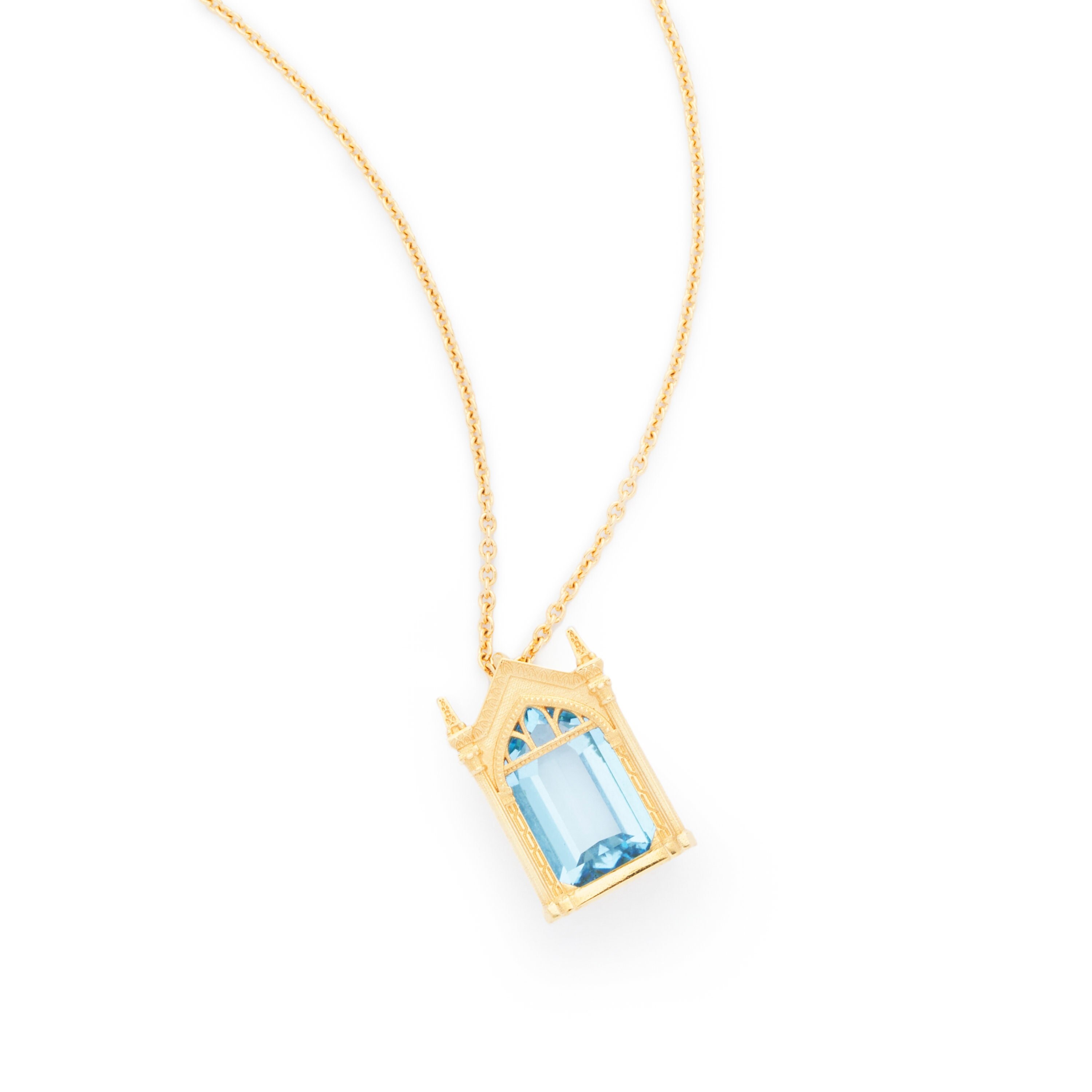 Collana con specchio delle brame Harry Potter™ con licenza ufficiale in oro  giallo 14k e topazio blu di Freeman Jewelry -  Italia