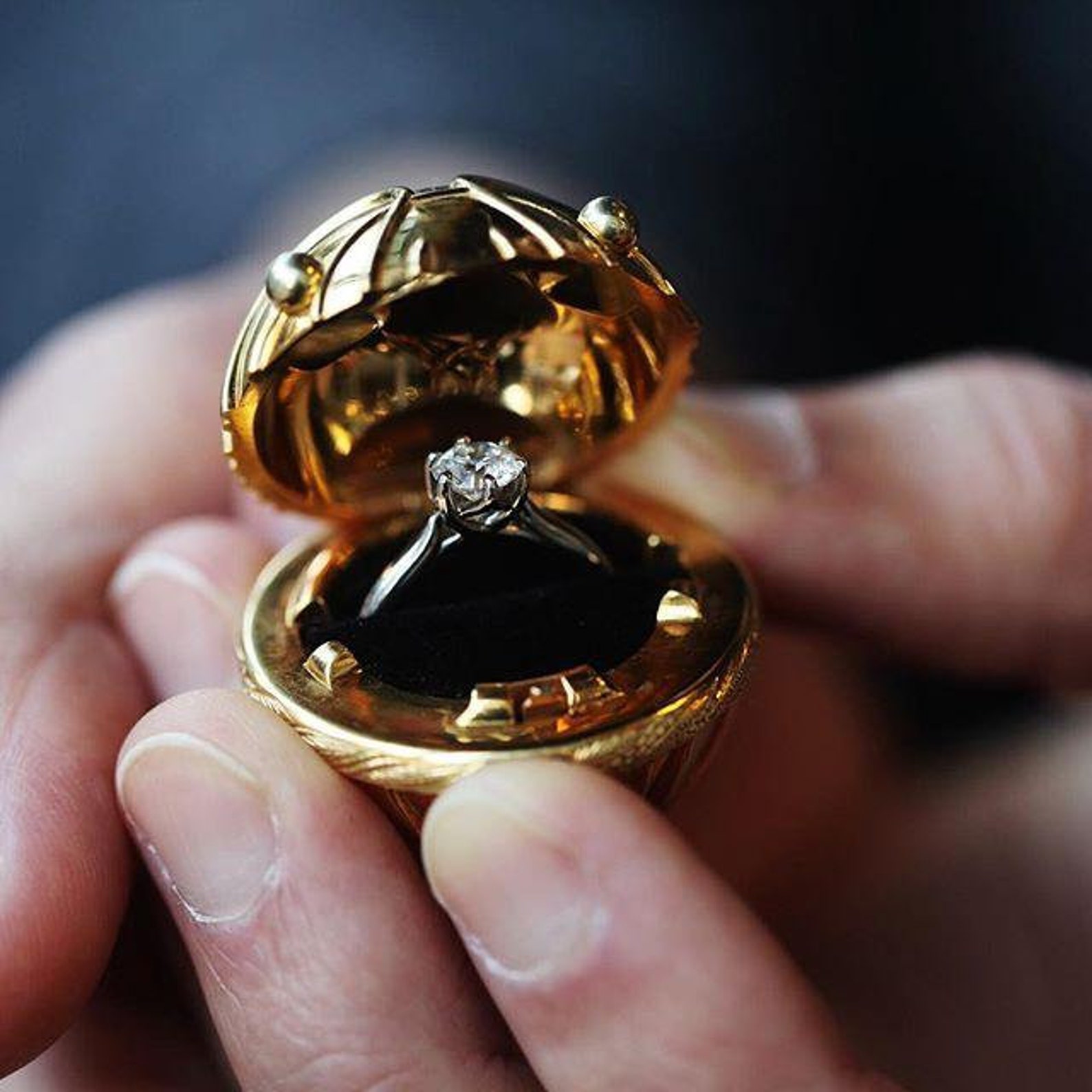 Sterling Silver Harry Potter™ Golden Snitch Ring Box Display Etsy