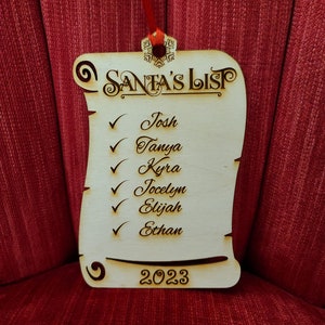 Updated for 2025! Make sure you&#39;re on Santa&#39;s list in this unique year! Personalized Santa&#39;s list ornament.