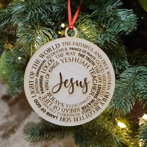 Names of Christ ornament. Beautiful gift! Jesus. God. Savior. Jehovah. Redeemer. Lamb of God.