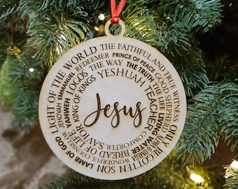 Names of Christ ornament. Beautiful gift! Jesus. God. Savior. Jehovah. Redeemer. Lamb of God.