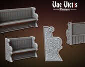 Church Pews (Set of 2) - DnD RPG Role Playing Game Pathfinder Tabletop Miniature Figure for Painting