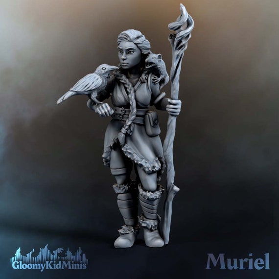Druid 3D Printed Resin Bust Dungeons and Dragons Tabletop Role Playing Pathfinder Miniatures
