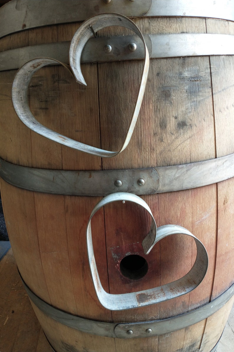Wine Barrel Hoop Heart Pair Valentine's Gift Romantic Etsy