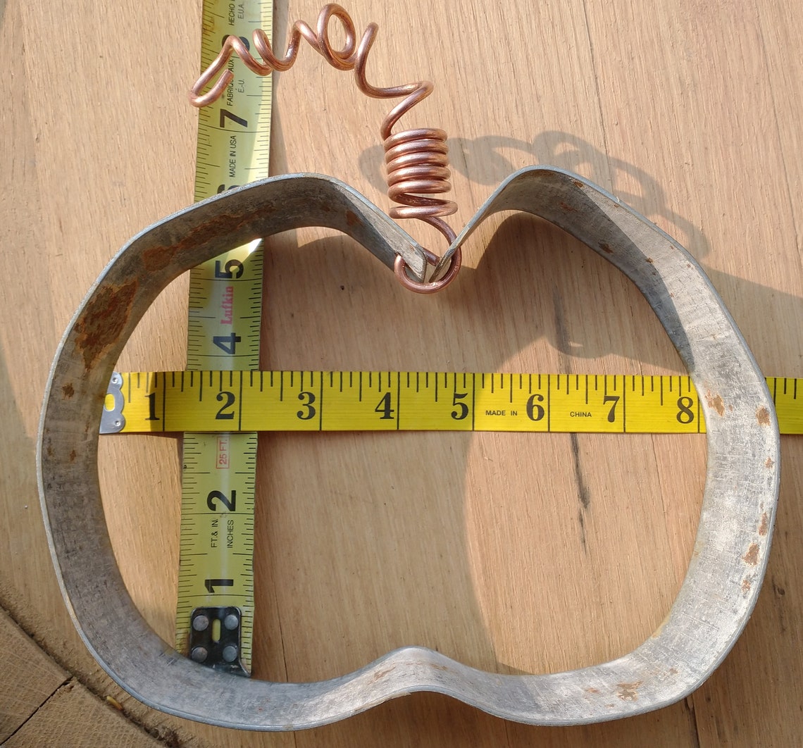 Wine Barrel Hoop Pumpkin, Rustic Metal Art, Fall Decoration, Indoor