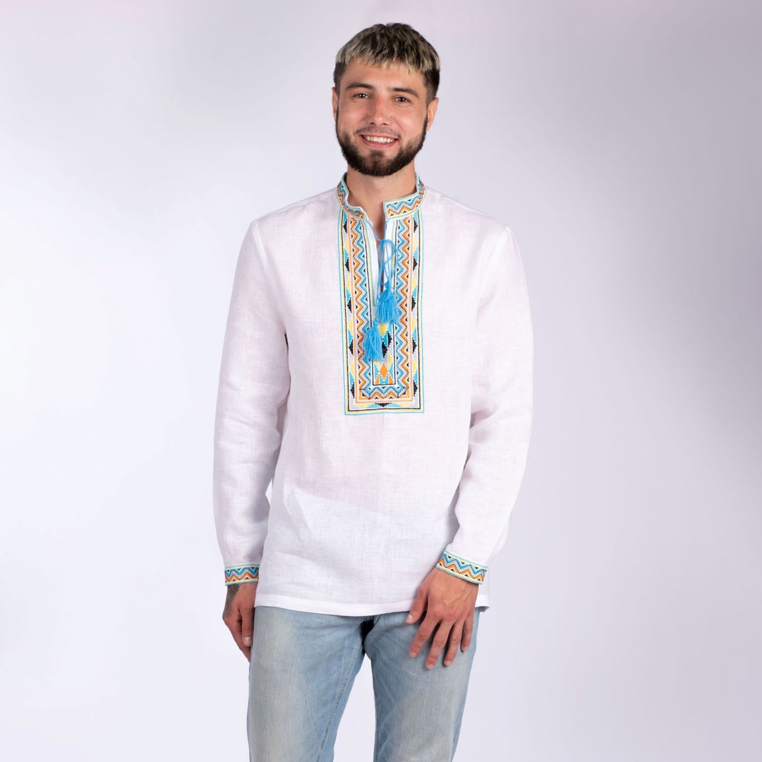 Ukrainian Shirt Modern Embroidered Men's Shirt Mens Etsy