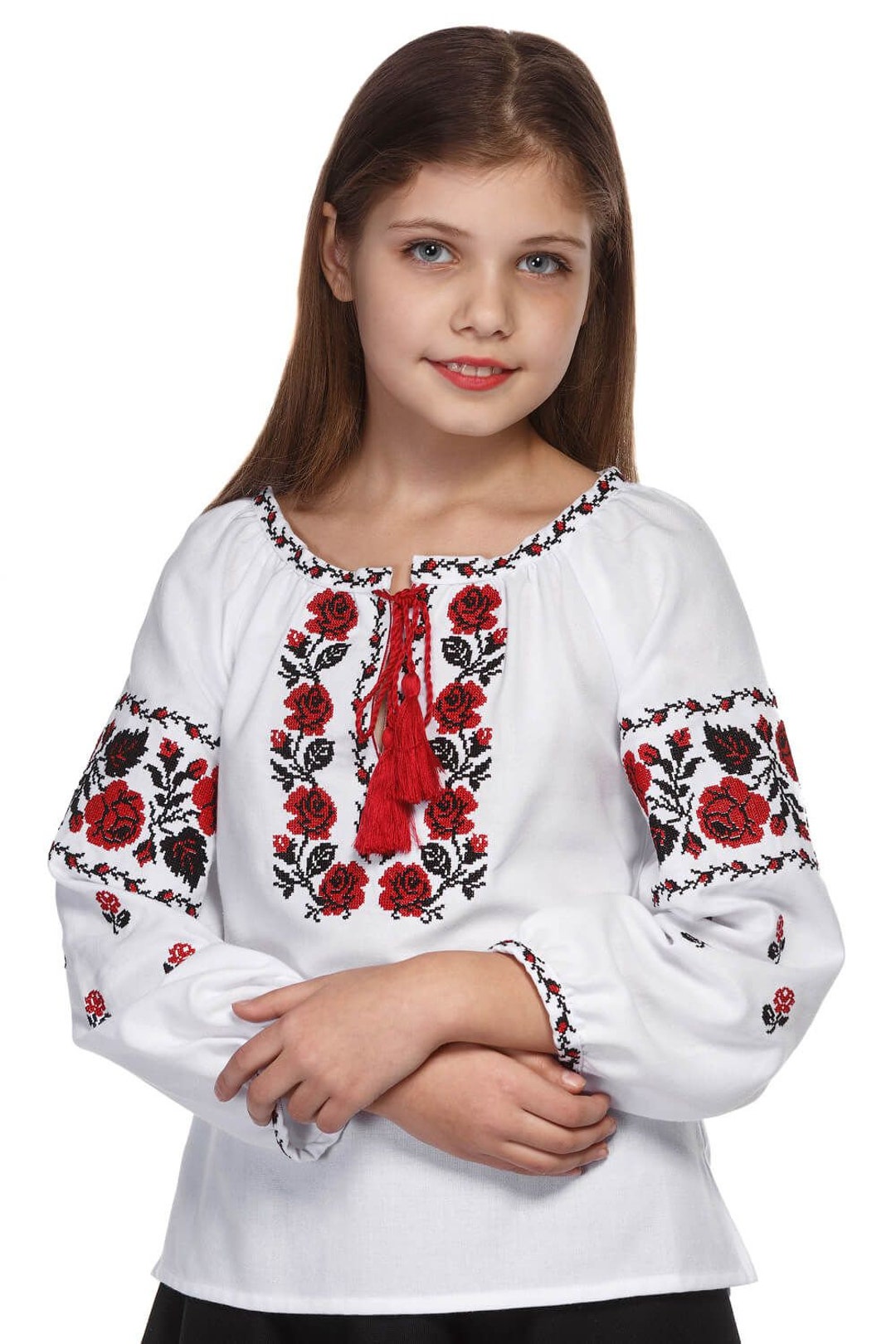 White Traditional Embroidered Ukrainian Blouse for Girls Girl Etsy