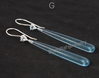 Orecchini pendenti a goccia in argento sterling 925 massiccio