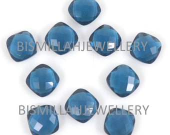 London Blue Topaz Quartz: Briolette Cut Gemstone, Round Oval Pear Cushion Shape