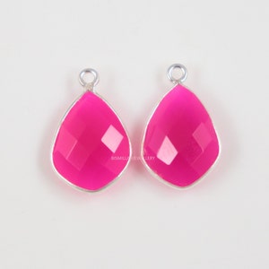 Ruby Chalcedony Drop Connector Briolette Cut Shield Ruby Chalcedony Connector 925 Sterling Silver Connectors Making Earrings Loose Connector