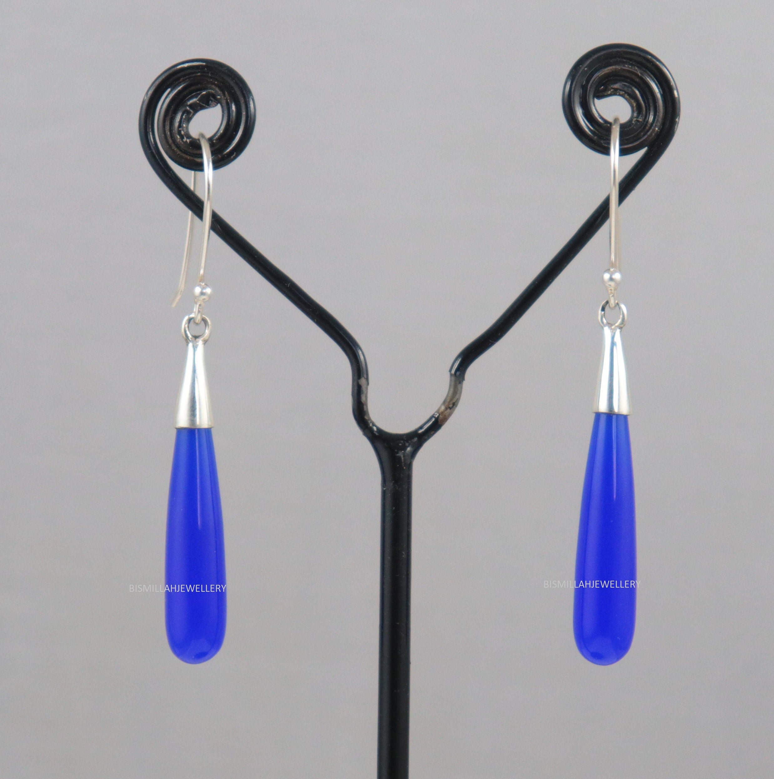 Orecchini A Goccia In Argento Sterling Con Pietra Di Calcedonio