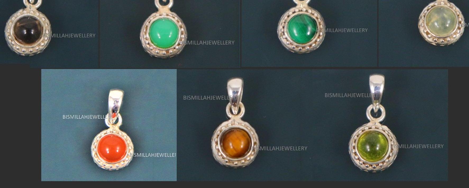 Gioielli Ciondolo Donna Pietra Di Luna Rotonda 6 Mm Argento - Foto 3