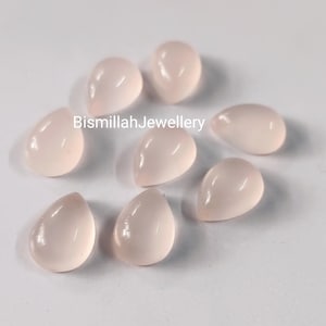 Pink Chalcedony Cabochon AAA Quality Pink Chalcedony Round Oval Pear Cushion Smooth Flat Bottom Gemstone Jewelry Making Loose Gemstone