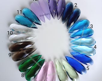 Pear Briolette Gemstone Mix: Checker Cut Semiprecious Stone (30x10 mm)