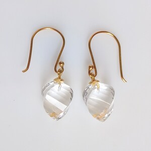 Crystal Quartz Earring Fancy Drop Earrings Crystal Fancy Earrings Gemstone Faceted Drops Earrings Dangle Earring Sterling Silver Earrings