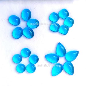 Topazio blu svizzero cabochon - Topazio blu di qualità AAA, pietra preziosa sfusa, per gioielli, pietra preziosa fatta a mano, da utilizzare per orecchini.