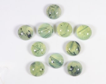 AAA Prehnite Rutile Cabochon: Round, Oval, Pear - Loose Gemstone