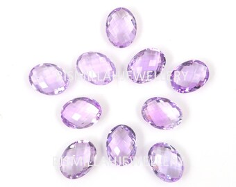 Pink Amethyst Briolette: AAA Faceted Loose Gemstone (6-22x16mm)