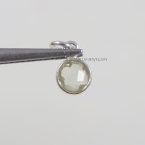 Green Amethyst Pendant: Sterling Silver, 6mm Briolette Cut