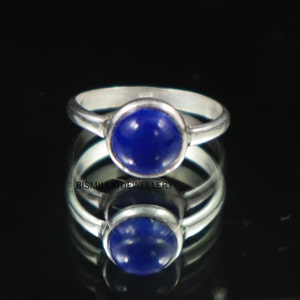 Lapis Ring Lapis Lazuli Ring 925 Sterling Silver Ring, Gold Ring, Rose Gold Ring Lapis Lazuli Ring Round Gemstone Ring Round Ring Beautiful