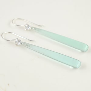 Aquamarine Quartz Earring Aquamarine Gemstone Plan Drops Earring Dangle Earring Sterling Silver Earring Cubic Zircon Earring PlanDropEarring