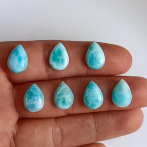 Natural Larimar Cabochon - Dominican Republic Stone, Beautiful Blue Larimar Flat Back Cabochon Gemstone, Handmade Gemstone,Use For Jewellery